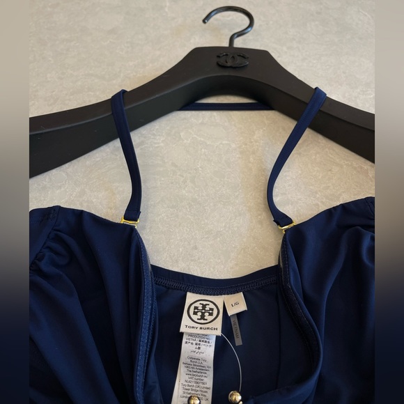 Tory Burch Solid Bandeau One Piece in Navy Size L - Picture 8 of 12